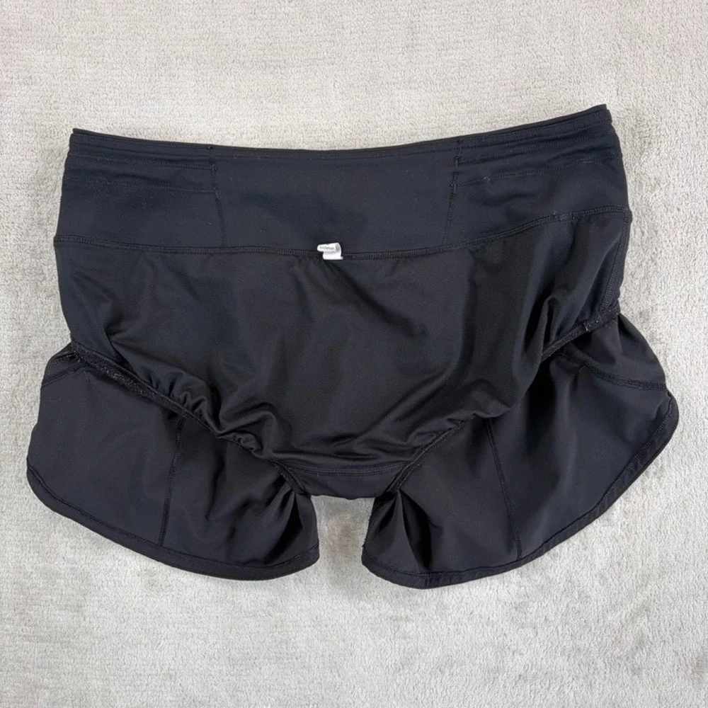 Lululemon Speed Up Short Long Lined Black Running Athletic Workout Women 8 Tall‎
